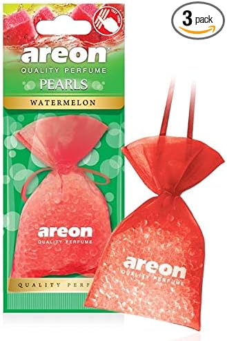 AREON Pearls I Car & Home Hanging Air Freshener I Quality Perfume I Watermelon (Pack of 3)