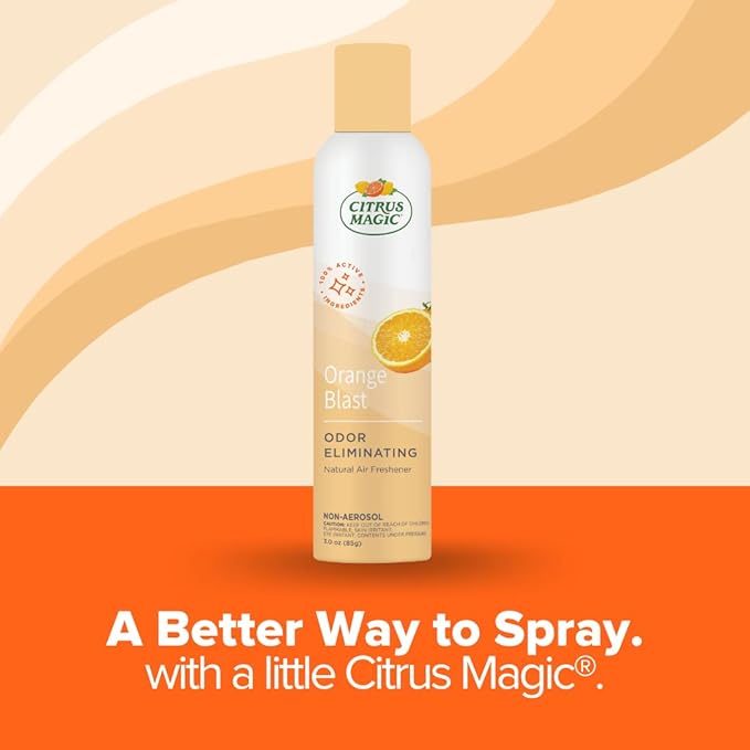 Citrus Magic Natural Odor Eliminating Air Freshener Spray, Orange Blast, 3-Ounce