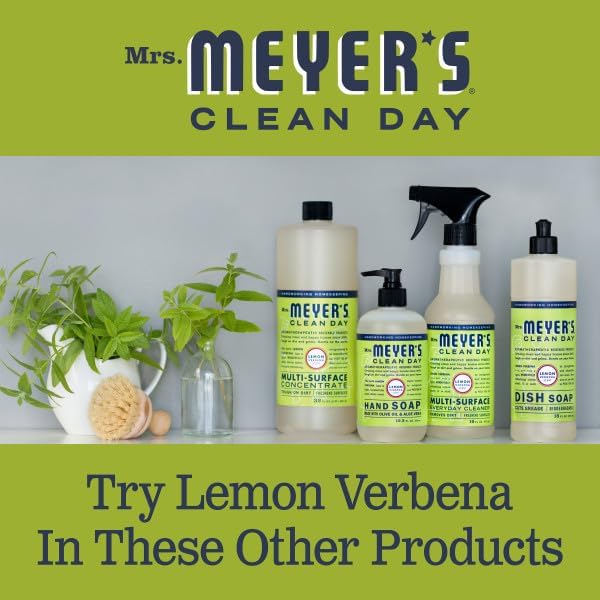 Mrs. MEYER'S CLEAN DAY Lemon Verbena Scent, Foaming Hand Soap 10 Fl Oz, Multi-Surface Cleaner 16 Fl Oz, Dish Soap 16 Fl Oz (Variety Pack)