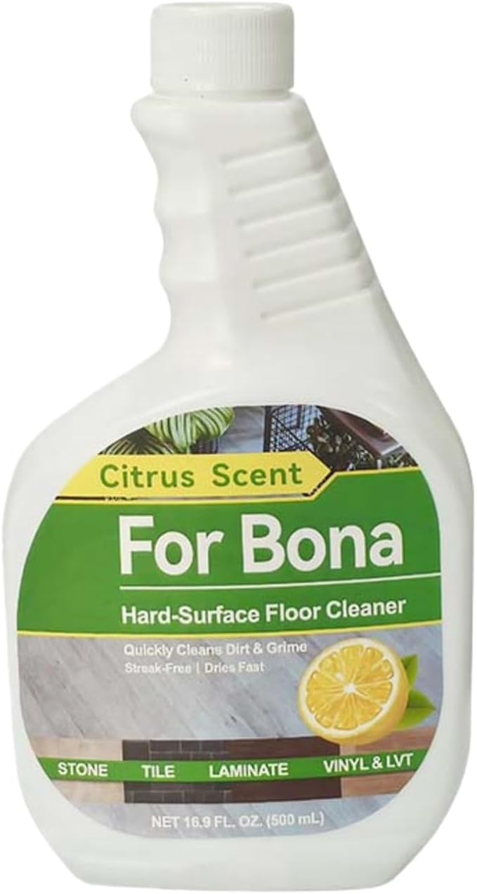 500ml Citrus Scent, Hard-Surface Floor Cleaner. Compatible For Bona Hardwood Floor Premium Spray Mop. Multi-Surface Floor Premium Microfiber Mop(1PCS 500ML)