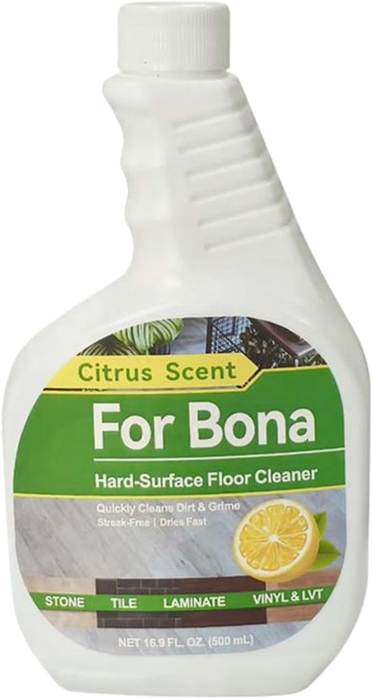 500ml Citrus Scent, Hard-Surface Floor Cleaner. Compatible For Bona Hardwood Floor Premium Spray Mop. Multi-Surface Floor Premium Microfiber Mop(1PCS 500ML)