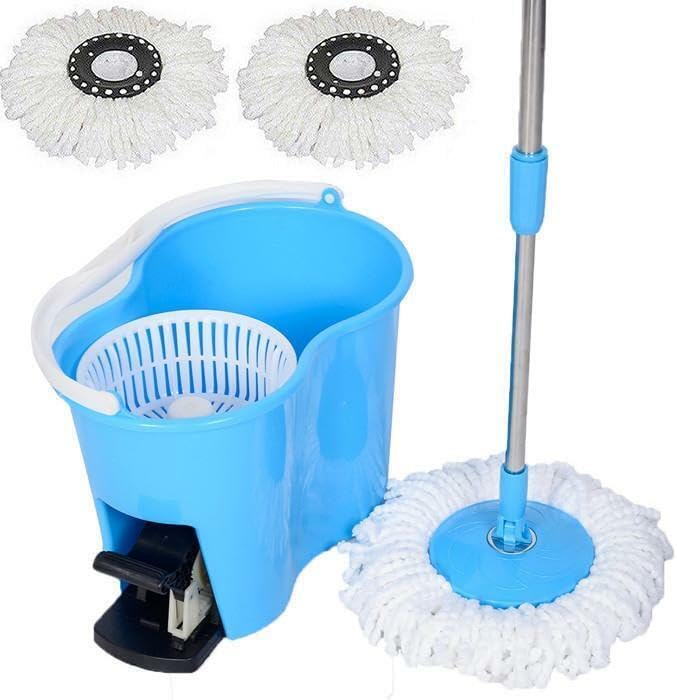 For Felji Microfiber Spin Mop Easy Floor Mop with Bucket and 2 Heads