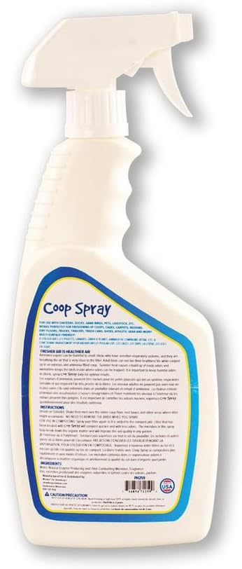 Wonder Coop Spray, Natural Pine Scent Odor Eliminator, 24 FL OZ, Safe for Poultry, Pets and Home