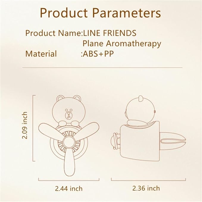 DAYUJIAN Cute Car Diffuser - Rotating Propeller Air Outlet Vent Fresheners, Aromatherapy Ornament, Air Freshener for Cars