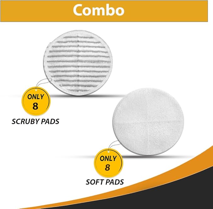 Replacement Pads For Bissell Mop 16 Pads for Bissell Crosswave,Expert/Pet/Cordless Hard Floor,2124 20393 2039a 20399 2039w 23159 23157 Spin Mop Cleaner Scrub/scrubber pads