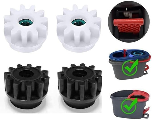 Plastic mop Bucket Bearing Gears, White/Black Spin mop Replacement Gears, Suitable for Spin mops and Household Appliance Accessories.