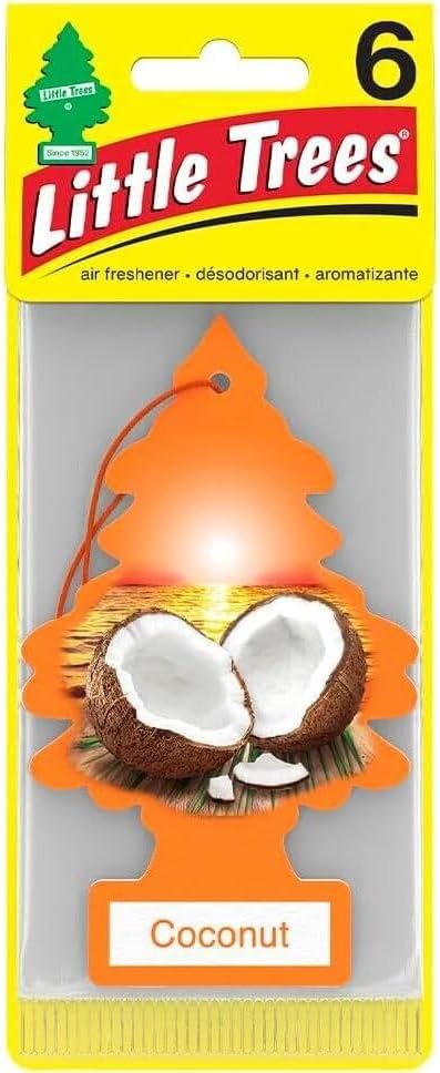 LITTLE TREES Car Air Freshener | Hanging Paper Tree for Home or Car | Pina Coconut | Pack 6