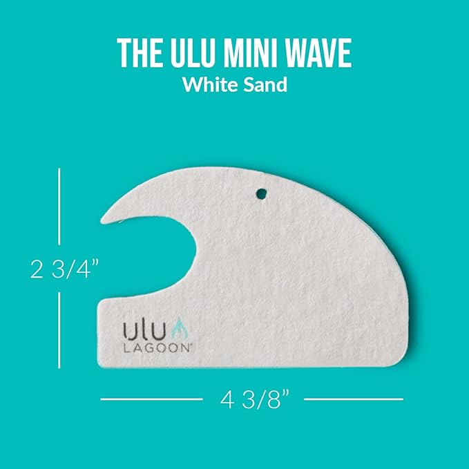 ulu Lagoon Hanging Car Air Freshener | Tropical Beach Coconut Surf Wax Scent Mini Wave | Long Lasting Car Freshener, Closet and Beyond | Made In USA | 3 Pack (White)