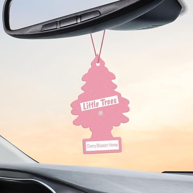 Little Trees Cardboard Hanging Car, Home & Office Air Freshener, Cherry Blossom Honey