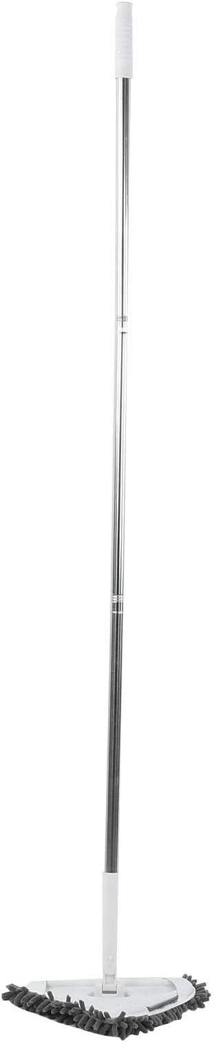 Multi Functional Window Cleaner with Detachable Rod, Glass Wiper and Floor Cleaner, 360 Degree Rotatable Triangular for Ceiling Wall Glass, Includes 3 Stainless