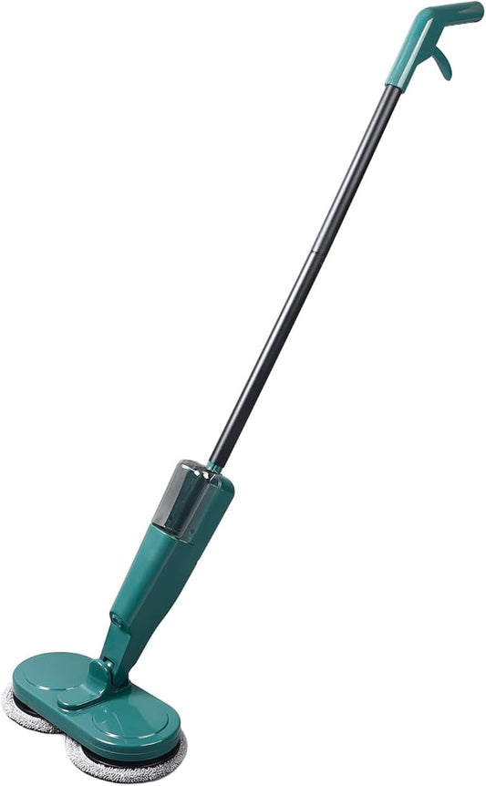 Electric Mop for Floor Cleaning, Cordless Dual Spin Mops with with Water Sprayer, Handheld Motorised Electric Mops Floor Cleaner Machine (green)