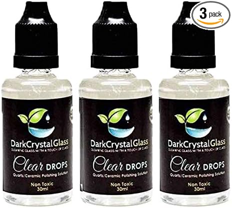 Dark Crystal Glass and Quartz Natural Cleaning Solution 30ml - Clear Drops Pack of (3)