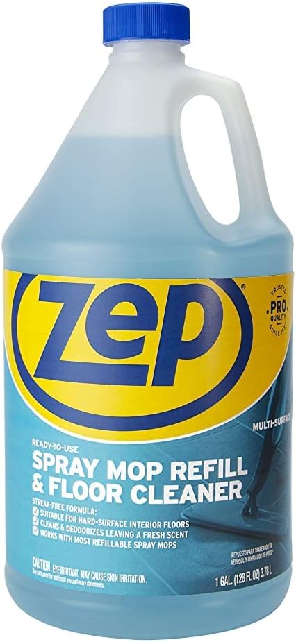 Zep Spray Mop Refill and Floor Cleaner - 1 Gallon (Case of 2) ECZUMSF1282 - Professional Grade Versatile Multi Surface Fresh Scent Cleaner and Deodorizer