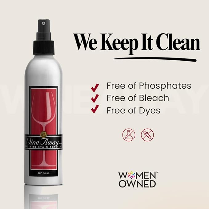 Wine Away Red Wine Stain Remover, Aluminum Signature Collection, 8oz bottle