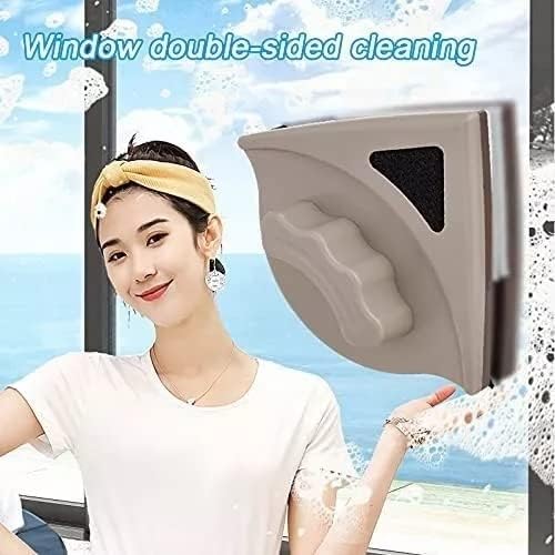 Fydun Window Cleaner, Double Sided Magnetic Glass Cleaner Household High Rise Cleaner, Sided, Brushes Ng Magnetic Glass Cleaners Window Double Layer Hollow Artifact Red, Blue (Red)