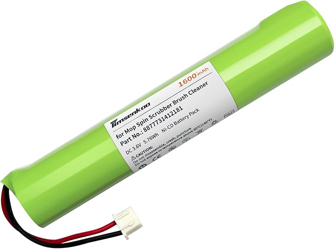 Upgraded 1600mAh Battery Replacement for Hurricane Spin Brush Scrubber Mop Cleaner Spin-Scrubber Bathtub Part No. 8877731412181