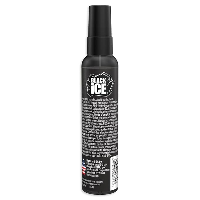 LITTLE TREES Car Air Freshener | Spray Provides a Long-Lasting Scent for Auto or Home | On-the-go Freshness | Black Ice, 6 Air Fresheners