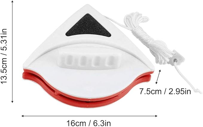 Double-Sided Magnetic Window Cleaner, Glass Cleaning Glider Washing Wiper, Cleaning Tool Brush for High-Rise And Car Window(15-24mm-Red)