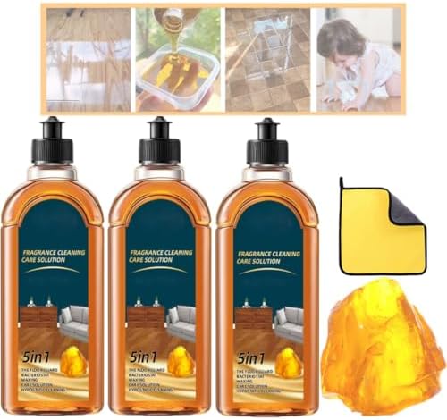 XIRUJNFD 5 in 1 Floor Cleaner, Fragrance Cleaning Care Solution, for Wood Floor, Marble Floor, Wooden Furniture-Long Lasting Fragrance (3)