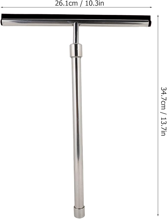 Extendable Handle Stainless Steel Window Glass Cleaner Wiper Bathroom Mirror Brush