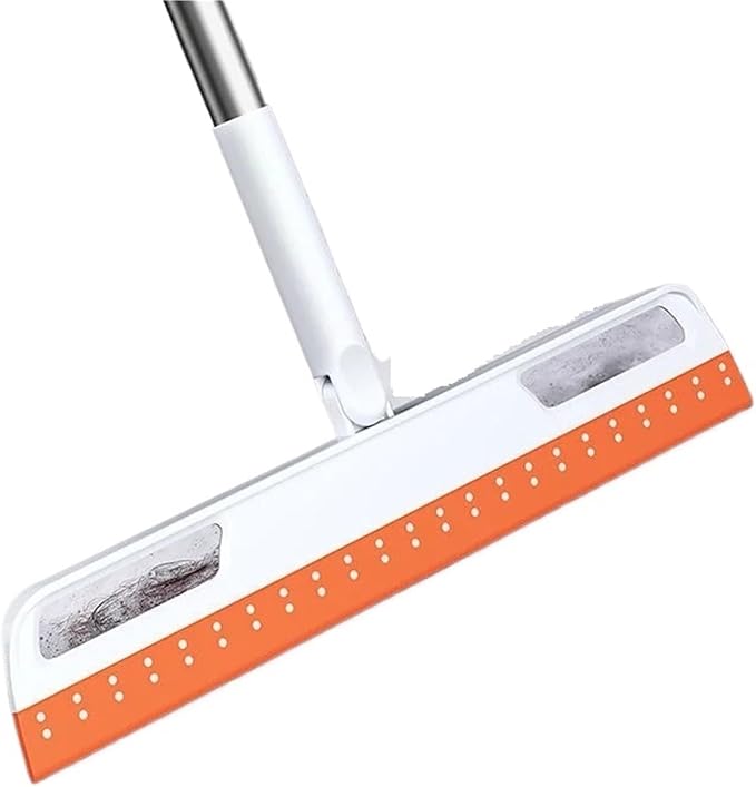 2025 Telescopic Window Cleaning Wiper Magic Brush Silicone Strip Floor Broom Household Tool Triangle Spin Mop Water Drying Wiper(Mop Total 3 Rags)