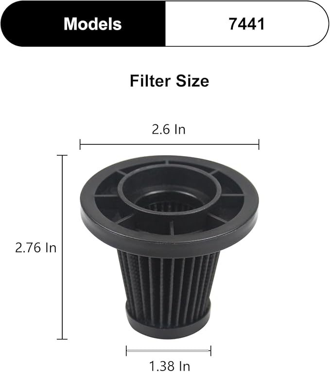 Replacement Filter Compatible with IonVac Lightweight Handheld Cordless Vacuum Cleaner,Fits Models:7441 7551 7552 7553 (4 Packs)