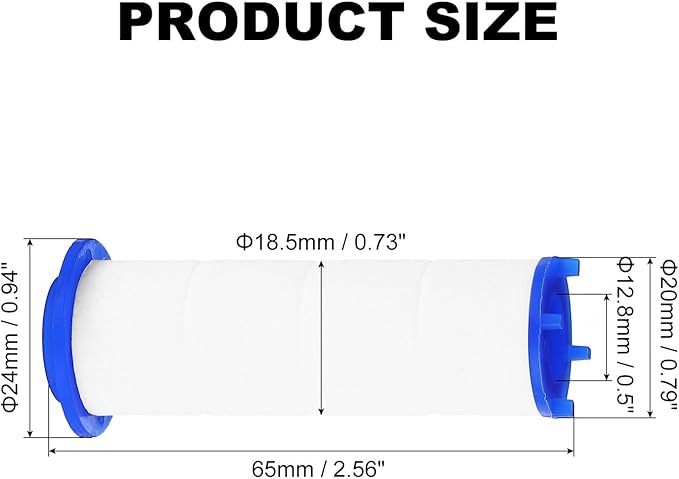 uxcell 12 Pcs Shower Head Filter 2.6 Inch PP Cotton Filter Cartridge Replacement High-Pressure Handheld Fan Shower Jet Sets