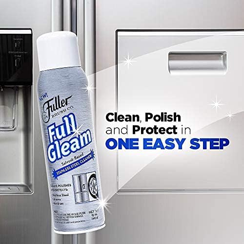 Fuller Brush Full Gleam Stainless Steel Cleaner – 15 oz Spray for Appliances, Chrome, Aluminum & Sinks – Cleans, Polishes & Protects Metal Surfaces (Pack of 6)