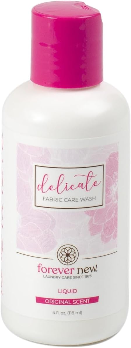 FOREVER NEW Delicate Hypoallergenic Laundry Detergent Liquid - 6-8 Large Loads - Gentle washing detergent for Silk, Cashmere, Bra, Undergarments, Cotton, Wool, etc. - Original Scented - 4oz