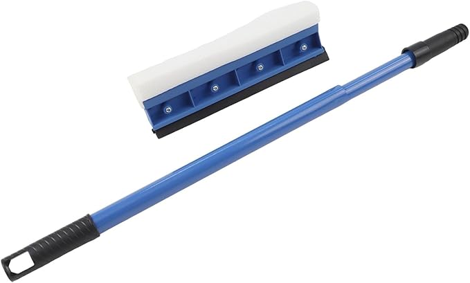 2 in 1 Casement Glass Cleaner with Telescopic Long Handle and Sponge Brush Plus Squeegee for Window Cleaning