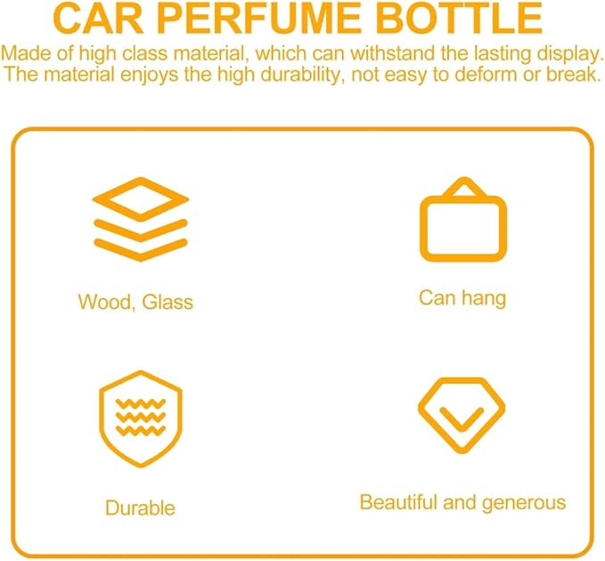 Mobestech Car Perfume Bottle Hanging Air Freshener Pendant for Rearview Mirror 5Ml Refillable Diffuser with Elegant Mini Design for Car Office Bedroom