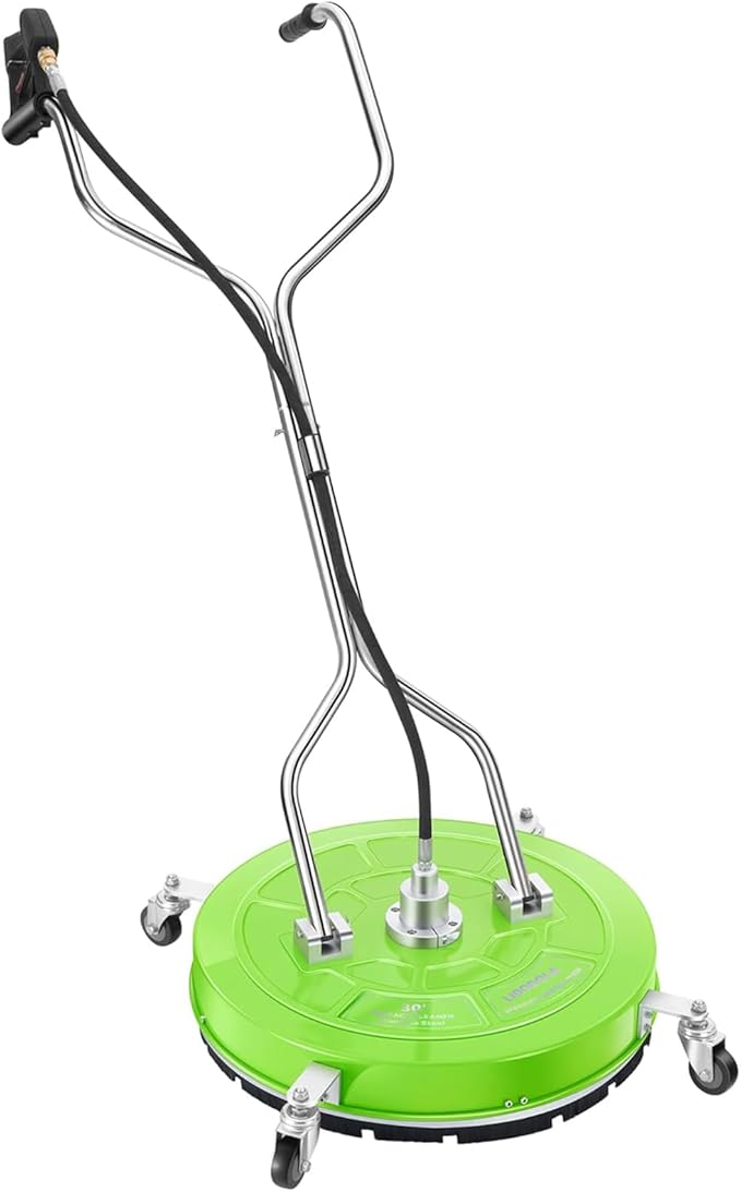 30'' Pressure Washer Surface Cleaner with 4 Wheels - Stainless Steel Surface Cleaner for Pressure Washer Attachment for Concrete, Driveway, Patio, Sidewalk, Deck and Driveways