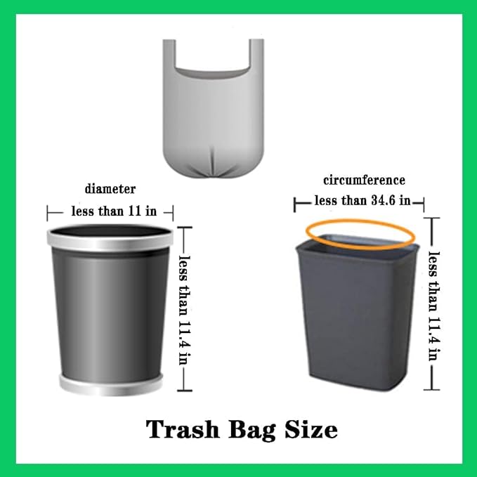 4 Gallon Trash Bag,Small Black Trash Bags 200 Counts Thicken Value Bathroom Trash Can Bin Liners,Small Garbage Bags with Handles for Kitchen Bathroom Office Waste Basket