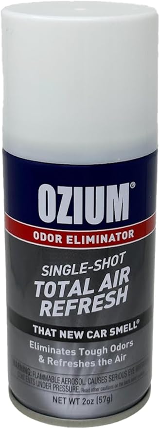 Ozium Air Sanitizer, 2 oz Car Fogger: Single-Shot Smoke Odor Eliminator & Car Air Freshener (That New Car Smell, 2 Packs)