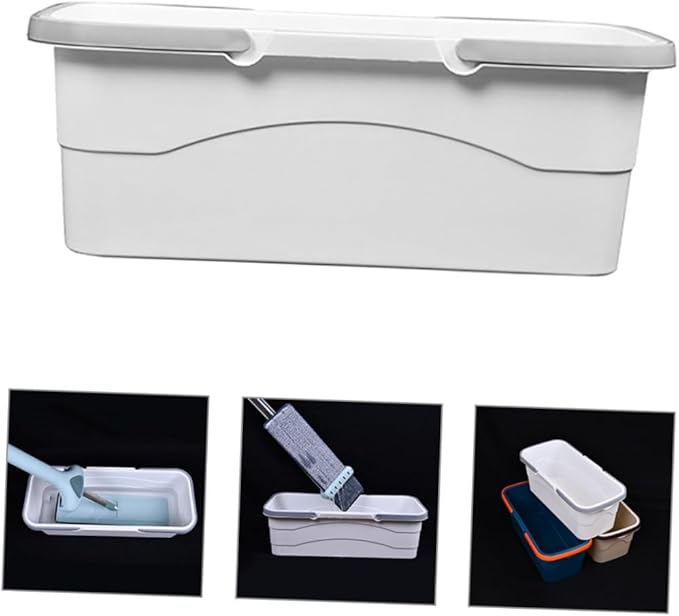 Portable Mop Bucket with Drain Holes, Rectangular Plastic Cleaning Bucket 49x23x18cm, Handheld Home Mop Draining Container for Kitchen and Floor Cleaning Random Color