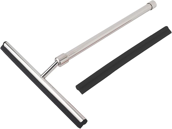Extendable Handle Stainless Steel Window Glass Cleaner Wiper Bathroom Mirror Brush