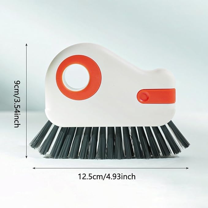 2 in 1 Groove Cleaning Brush Window Track Cleaning Tools, 2025 New Multifunction Hard Bristle Crevice Cleaner Brush with Hidden Scraper, Grout Cleaner Grip Brush for Sliding Door Track