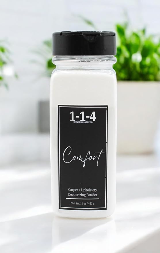 Powerful "Comfort" Scented Fabric & Upholstery Deodorizer & Freshening Powder. Brown Sugar & Fig. Pet Odor Eliminator. Multipurpose formula. Use for furniture,carpet,rug,mattresses