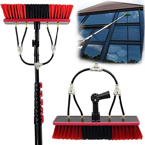 Glass Cleaning Brush,Window Cleaning Pole Water Fed Telescopic Brush Extendable Cleaner Conservatory Roof,Cleaning Photovoltaic and Solar Panels Water Fed Pole Kit,7.2M