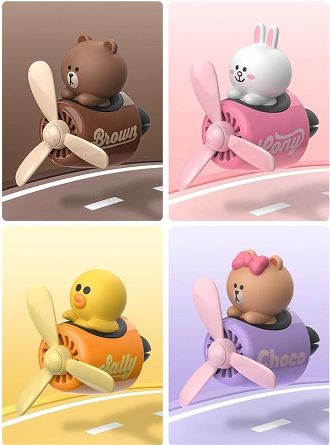 DAYUJIAN Cute Car Diffuser - Rotating Propeller Air Outlet Vent Fresheners, Aromatherapy Ornament, Air Freshener for Cars