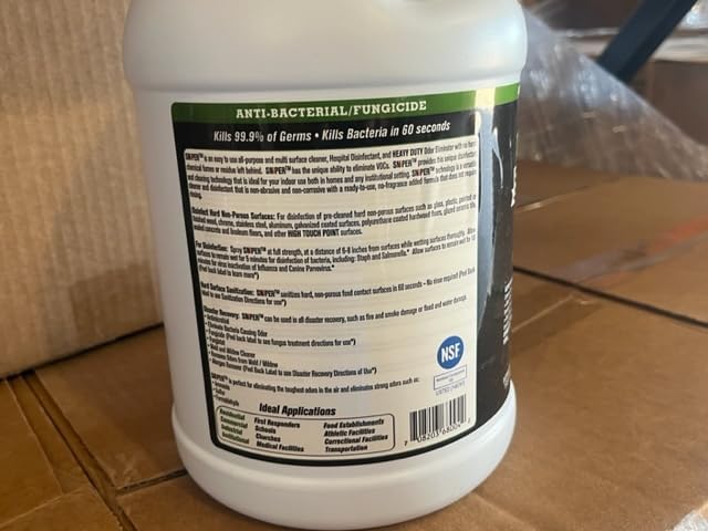 SNiPER Hospital Disinfectant, Odor Eliminator & All-Purpose Cleaner, 1 Gallon, 4-Pack