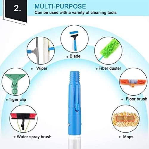 Glass Cleaning Brush Home Water Fed Telescopic Pole Kit Solar Panel Brush Rotating for Photovoltaic Panel，Telescopic Window Cleaning Pole Kit - 7m/22.9ft Extendable with 50cm Water Fed Brush