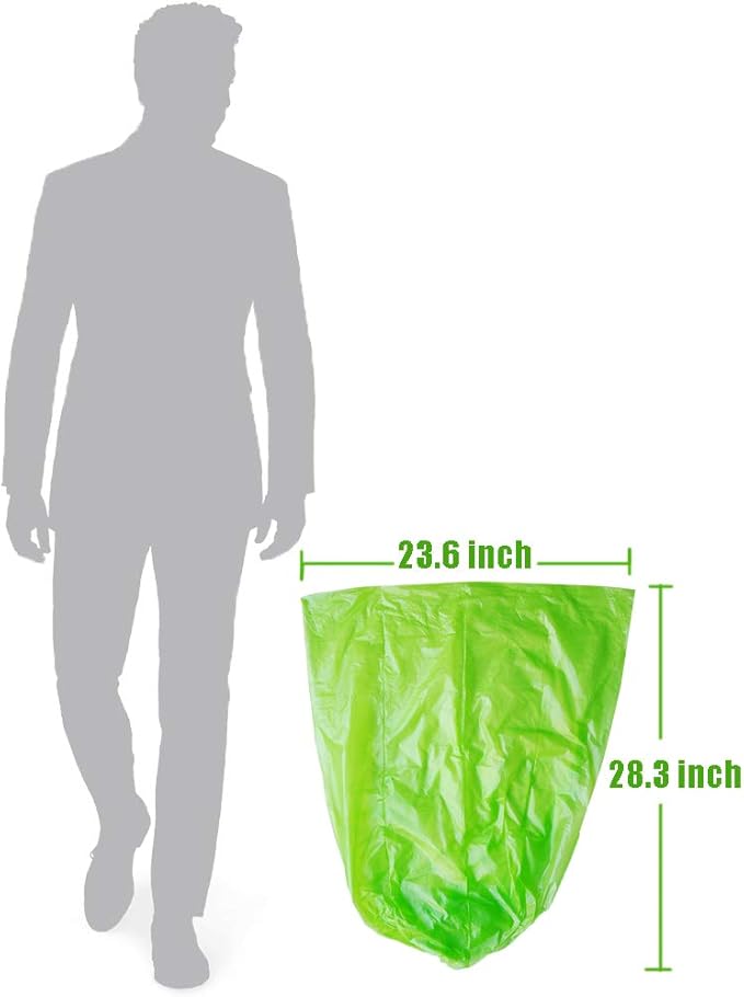 Trash Bags Biodegradable, Strong Rubbish Bags, Trash bags Recycling & Degradable Garbage Bags, Compostable Bags (Green, 13 Gallon)