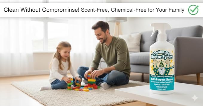 Multi-Purpose Cleaner – All Purpose Enzyme-Based Cleaner & Natural Disinfectant Spray – Non-Toxic, Chemical-Free, Scent Free, Child & Pet Safe Household Cleaner – Eco Friendly Green Cleaning Product