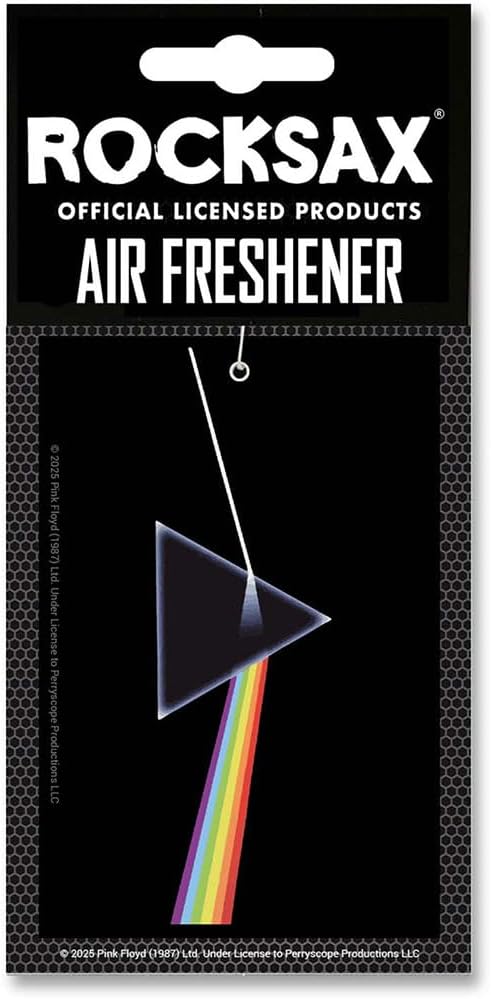 Rocksax Pink Floyd Darkside Hanging Air Freshener – Long-Lasting Vanilla Car Air Freshener for Home & Office – Double-Sided Print Rock Band Memorabilia Car Fresheners