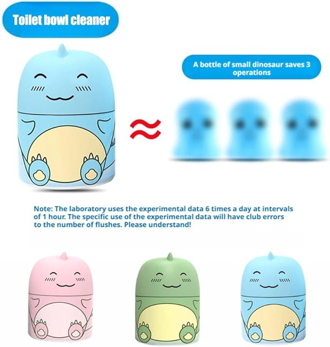 Cute Dinosaur-Shaped Toilet Bowl Cleaner Bottle, Toilet Cleaner & Toilet Deodorizer Wonder, Bathroom Toilet Tank Cleaner with Ocean, Jasmine, and Peach Scent, One Bottle Lasts for 90 Days (3Pcs -Mix)