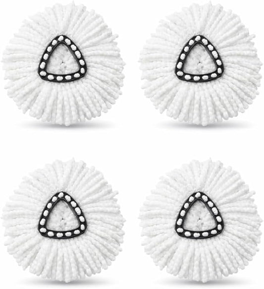 Easy Wring Mop Head Replacement Compatible with O-Cedar EasyWring Spin Mop System, Microfiber Spin Mop Refills for Deep Cleaning, 4 Pack