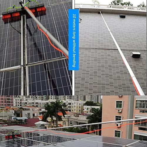 Glass Cleaning Brush Home Water Fed Telescopic Pole Kit Solar Panel Brush Rotating for Photovoltaic Panel，Telescopic Window Cleaning Pole Kit - 5M Extendable Water Fed Brush for Solar Panels