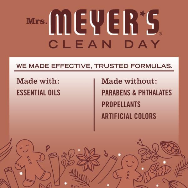 MRS. MEYER'S CLEAN DAY Room Freshener, Limited Edition, Gingerbread Scent, 8 fl oz. (Pack of 6)