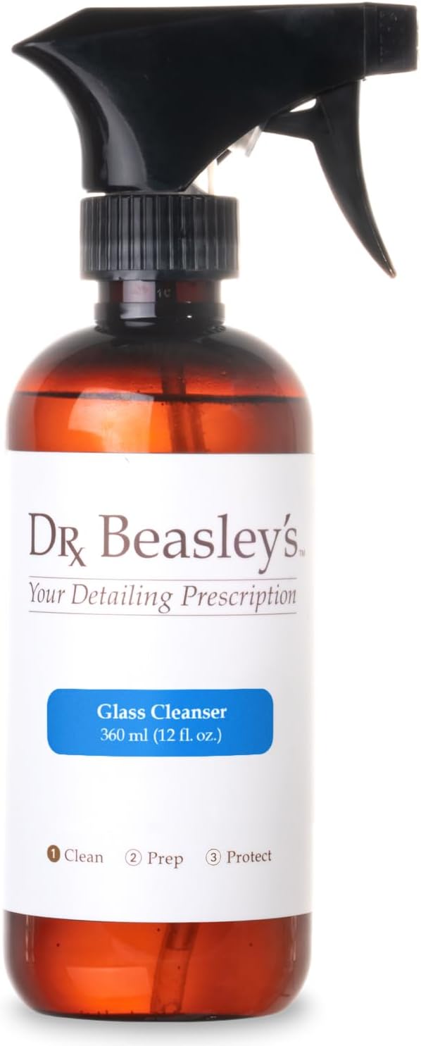 Dr. Beasley's Glass Cleanser for Autos - Extra Strength, pH Balanced, Cuts Through Messes, No Streaking or Residue, Enhanced Clarity, Fast Dry, 12 Fl Oz